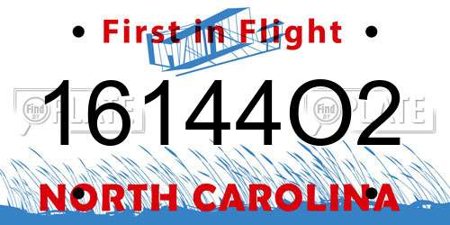 16144O2 North Carolina License Plate
