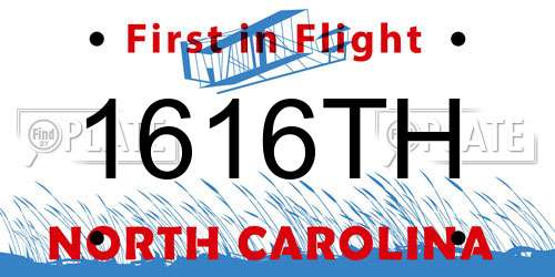 1616TH North Carolina License Plate