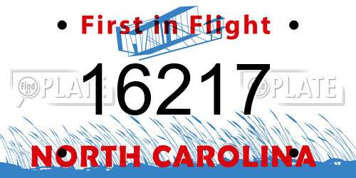 16217 North Carolina License Plate