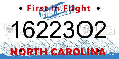 16223O2 North Carolina License Plate