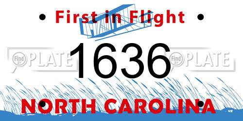 1636 North Carolina License Plate