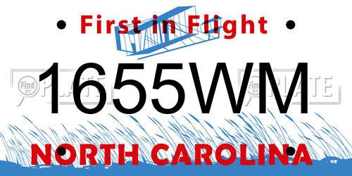 1655WM North Carolina License Plate
