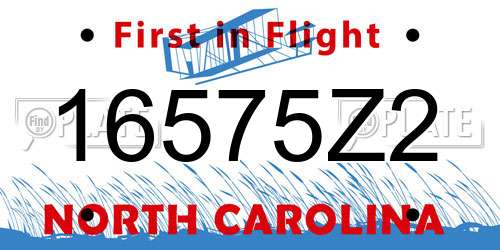 16575Z2 North Carolina License Plate