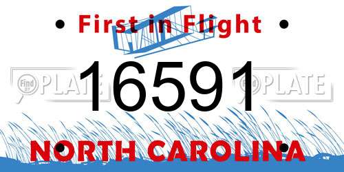 16591 North Carolina License Plate