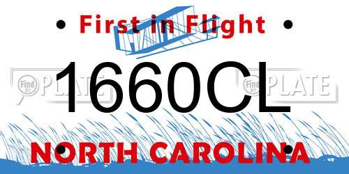 1660CL North Carolina License Plate