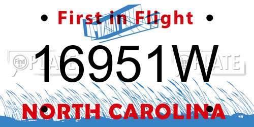 16951W North Carolina License Plate