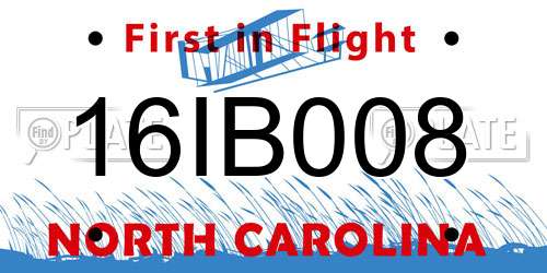 16IB008 North Carolina License Plate