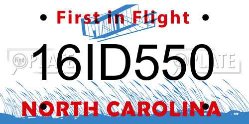 16ID550 North Carolina License Plate