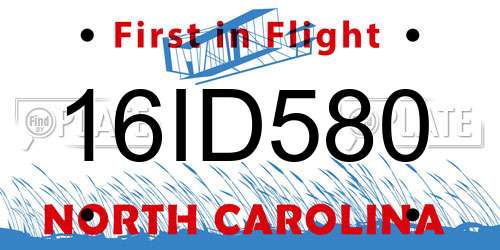 16ID580 North Carolina License Plate