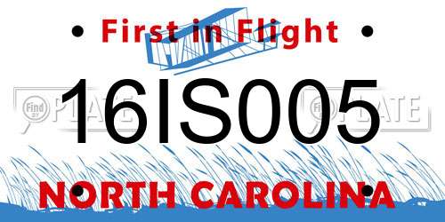 16IS005 North Carolina License Plate