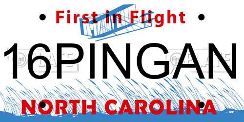 16PINGAN North Carolina License Plate