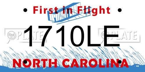 1710LE North Carolina License Plate