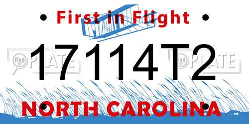 17114T2 North Carolina License Plate