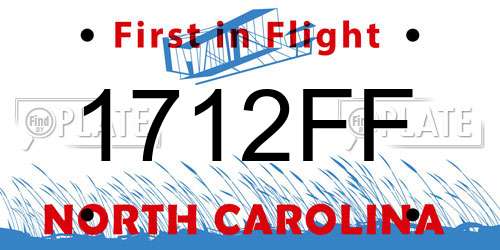 1712FF North Carolina License Plate