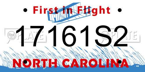 17161S2 North Carolina License Plate