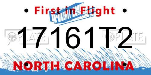 17161T2 North Carolina License Plate