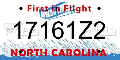 17161Z2 North Carolina License Plate