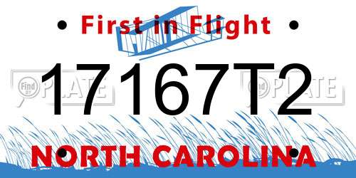 17167T2 North Carolina License Plate