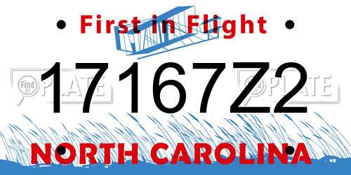 17167Z2 North Carolina License Plate