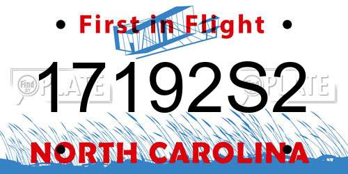 17192S2 North Carolina License Plate