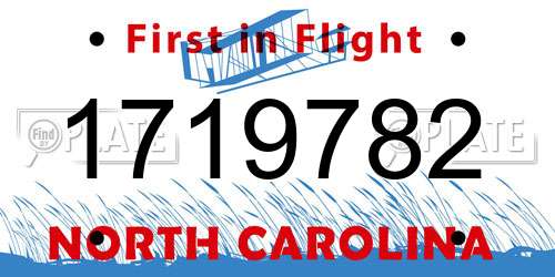 1719782 North Carolina License Plate