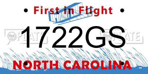 1722GS North Carolina License Plate