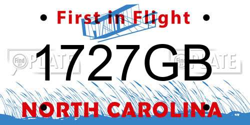 1727GB North Carolina License Plate