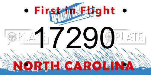 17290 North Carolina License Plate