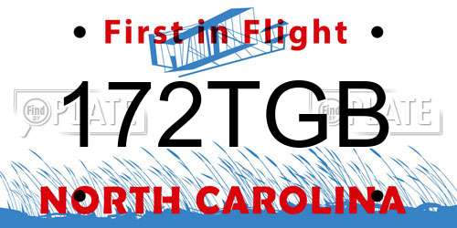 172TGB North Carolina License Plate