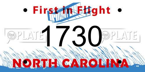 1730 North Carolina License Plate