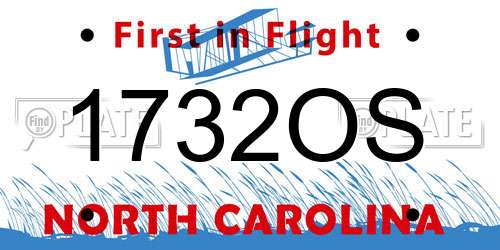 1732OS North Carolina License Plate