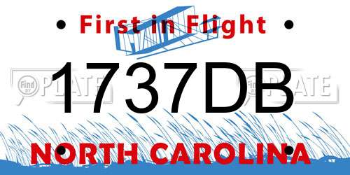 1737DB North Carolina License Plate