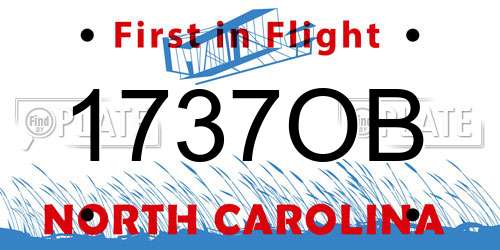 1737OB North Carolina License Plate