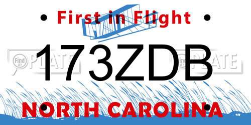 173ZDB North Carolina License Plate