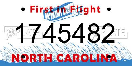 1745482 North Carolina License Plate