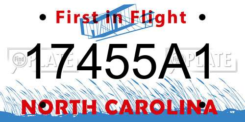 17455A1 North Carolina License Plate