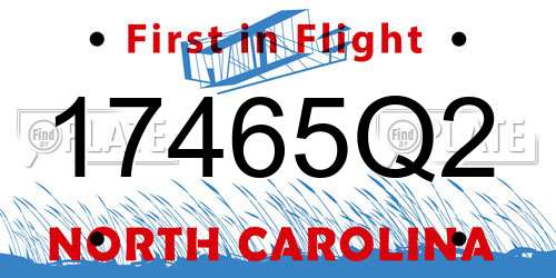 17465Q2 North Carolina License Plate