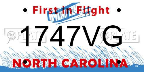 1747VG North Carolina License Plate