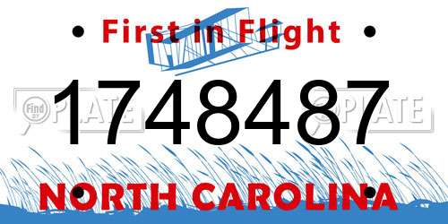1748487 North Carolina License Plate