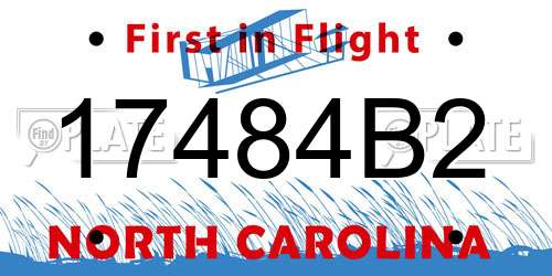 17484B2 North Carolina License Plate