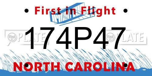 174P47 North Carolina License Plate