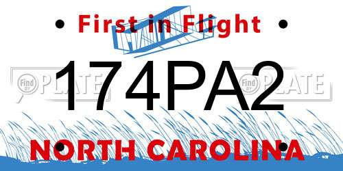 174PA2 North Carolina License Plate