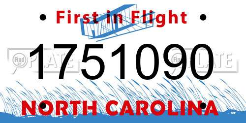 1751090 North Carolina License Plate