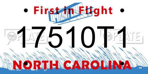 17510T1 North Carolina License Plate