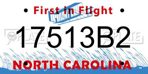 17513B2 North Carolina License Plate