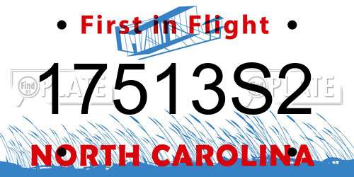 17513S2 North Carolina License Plate