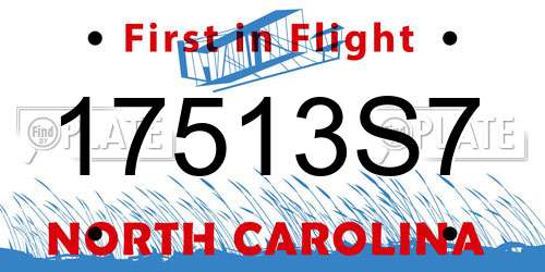 17513S7 North Carolina License Plate