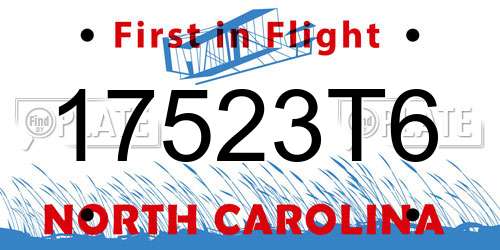 17523T6 North Carolina License Plate