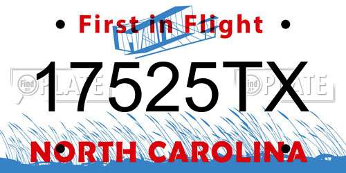 17525TX North Carolina License Plate