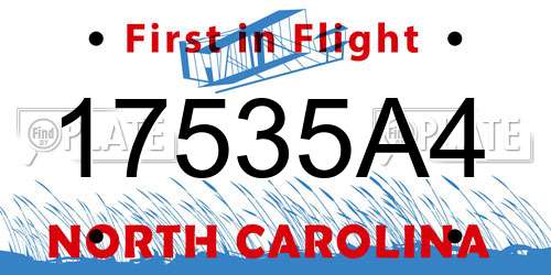 17535A4 North Carolina License Plate